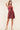 Cranberry Red Corduroy Sleeveless Square Neck Tight Fit Mini Dress - Ethara Jay