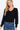 Long Puff Slv V-neck Rib Sweater - Ethara Jay