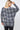 Boat Neck, Plaid Print Tunic Top, With Long Dolman Sleeves - Ethara Jay