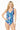 ONE PIECE BATHING SUIT FLORAL PRINT SHOULER TOP TI - Ethara Jay