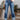 Stepped Waist Raw Hem Rolled Straight Jeans - Ethara Jay